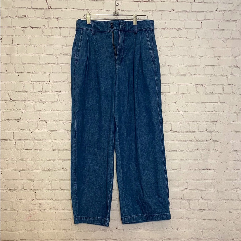Madewell Pleated Wide-Leg Jeans size 4